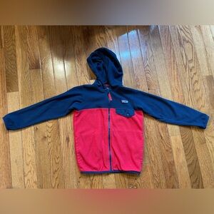 Patagonia Kids Red and Blue Fleece Hoodie